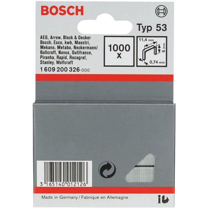 Скоби для будівельного степлера Bosch 14мм ТИП 53, 1000шт (1.609.200.368) зображення 8