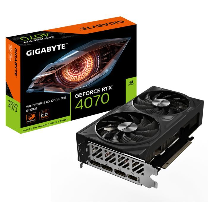 Видеокарта GIGABYTE GeForce RTX4070 12Gb WINDFORCE 2X OC (GV-N4070WF2OCV2-12GD) изображение 8