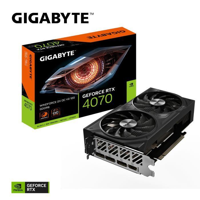 Видеокарта GIGABYTE GeForce RTX4070 12Gb WINDFORCE 2X OC (GV-N4070WF2OCV2-12GD) изображение 9