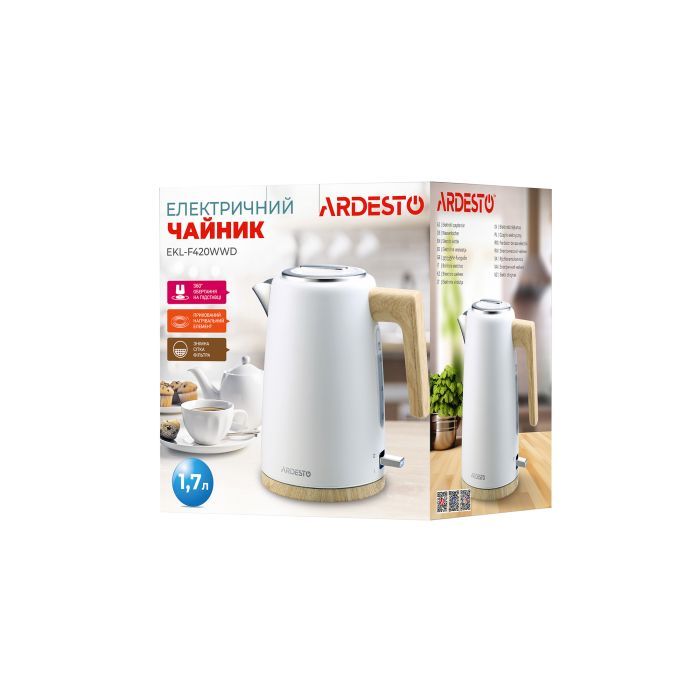 Електрочайник Ardesto EKL-F420WWD зображення 6