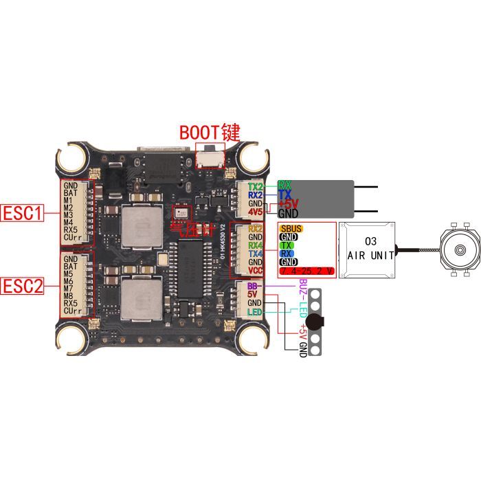 Полетный контроллер (FC) HAKRC F405 V2 розпаяний (F405) изображение 6