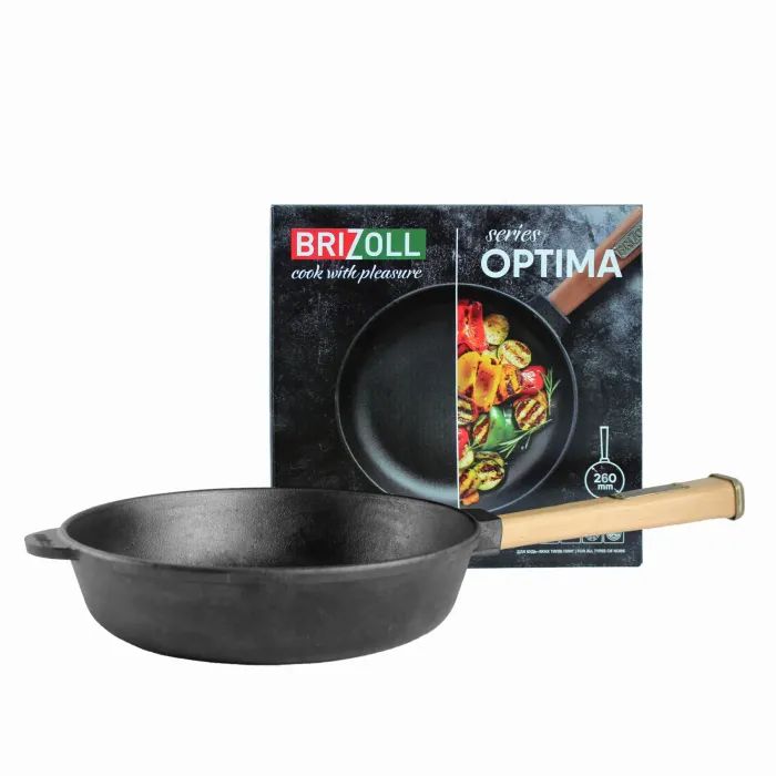 Сковорода Brizoll Optima чавунна з ручкою 260х60 мм (O2660-P) зображення 3