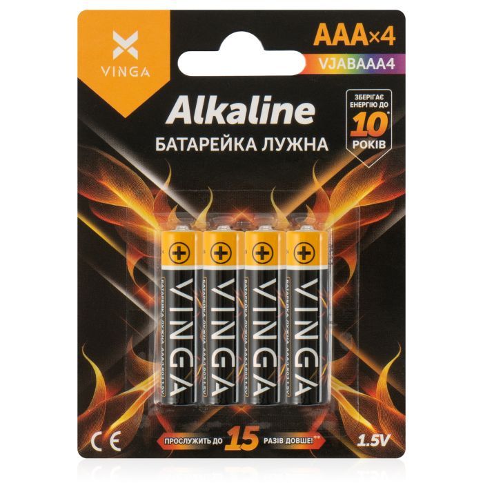 Батарейка AAA LR03 Alkaline 2pcs Blister Vinga (VJABAAA2)