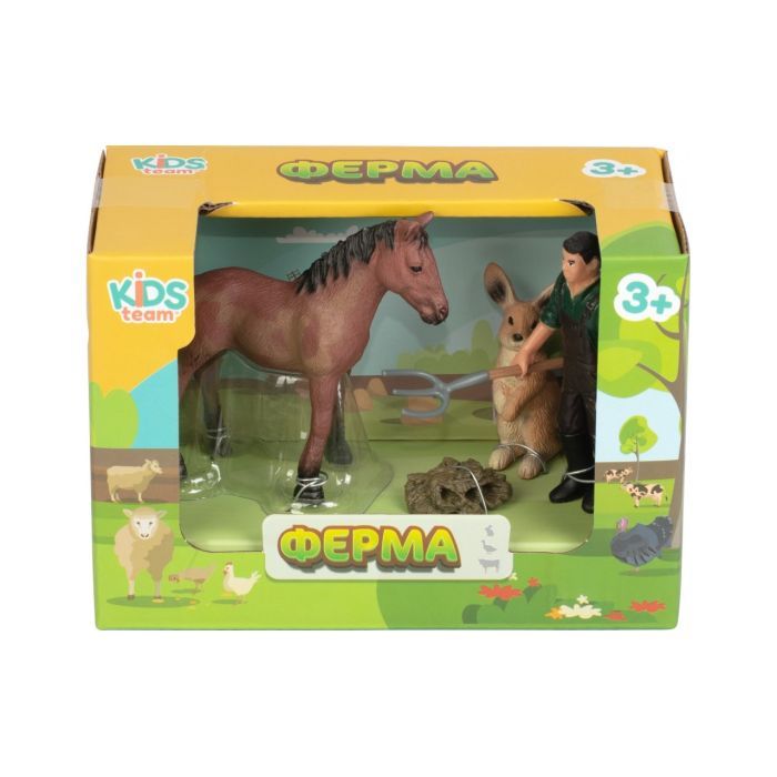 Фигурка Kids Team набор Ферма жеребёнок, кролик, фермер (Q9899-T1_1) изображение 2