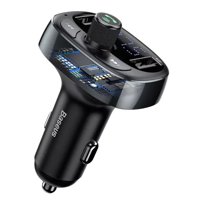FM модулятор Baseus FM Launcher S-09 2.4 A 2 USB (CCMT000301) изображение 4