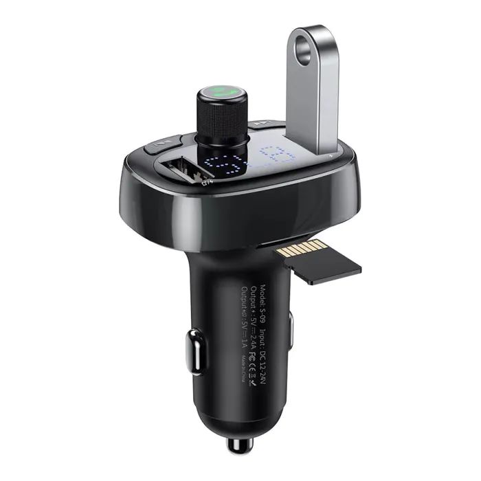 FM модулятор Baseus FM Launcher S-09 2.4 A 2 USB (CCMT000301) изображение 5