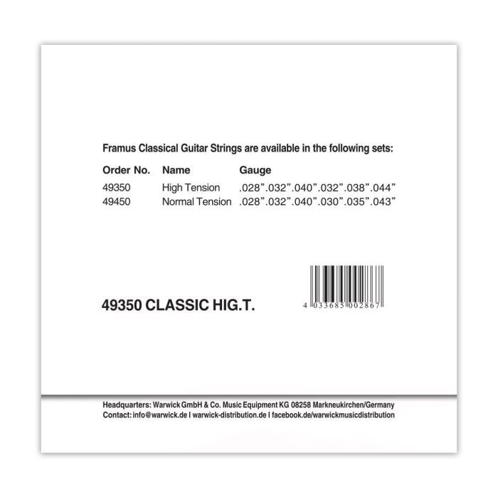 Струны для гитары Framus Classic Guitar High Tension (49350) изображение 2