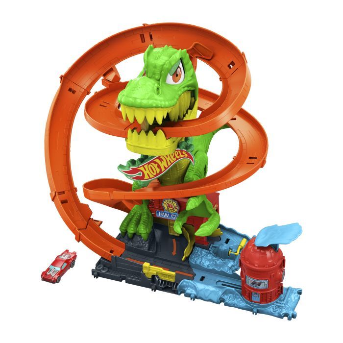 Автотрек Hot Wheels City Атака огненного Ти-Рекса (JBM73)