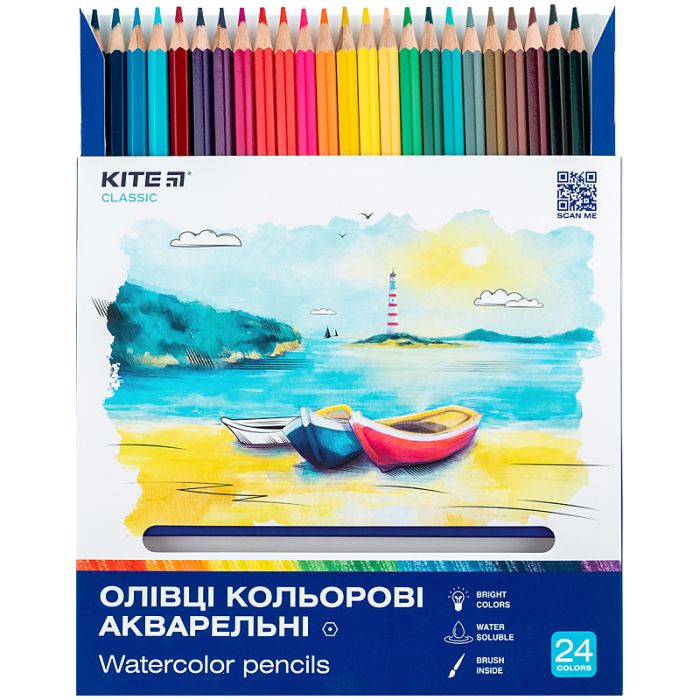 Карандаши цветные Kite Classic акварельні, 12 кольорів (K-1049) изображение 4