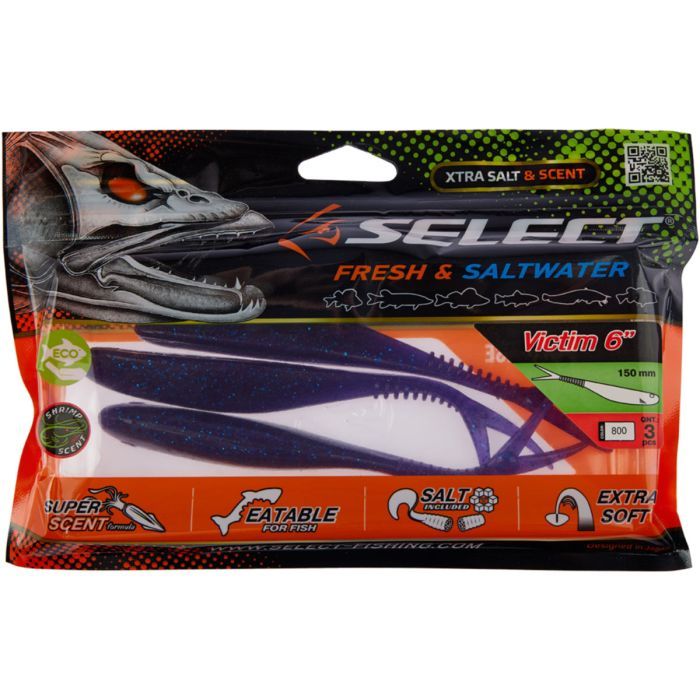 Силікон рибальський Select Victim V-Tail 6" 800 (3 шт/уп) (1870.74.60) зображення 2