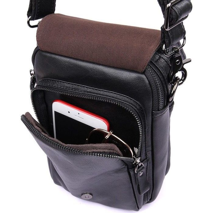 Сумка Vintage Чорна (14451) зображення 7