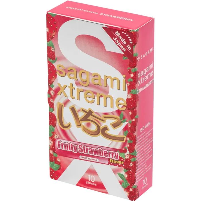 Презервативы Sagami Xtreme Fruity Strawberry С ароматом клубники 10 шт. (4974234811854)