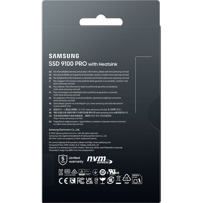 Накопитель SSD M.2 2280 2TB 9100 PRO Heatsink Samsung (MZ-VAP2T0CW) изображение 9