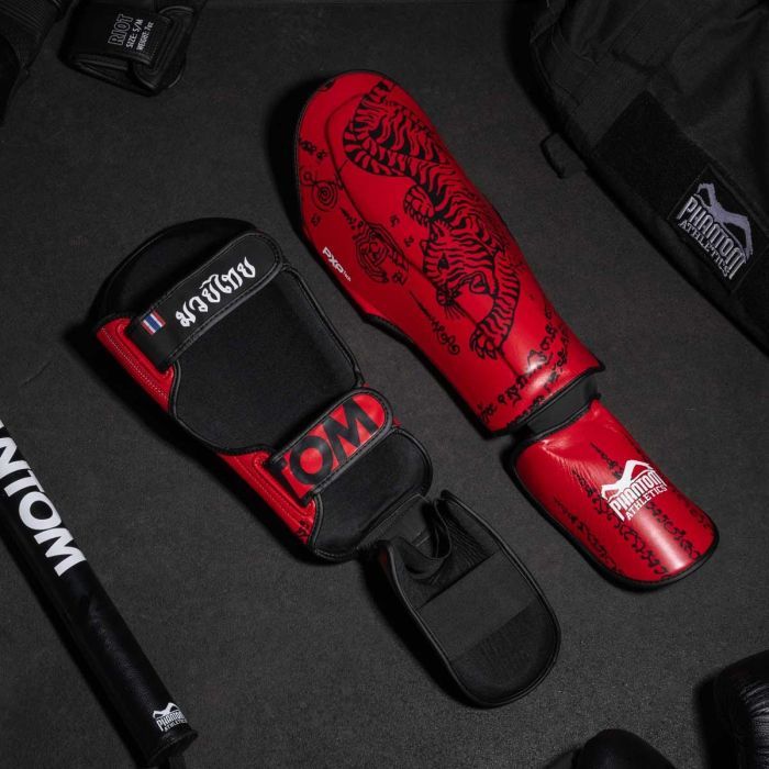 Защита голени и стопы Phantom Muay Thai Red S/M (PHSG2678-SM) изображение 3
