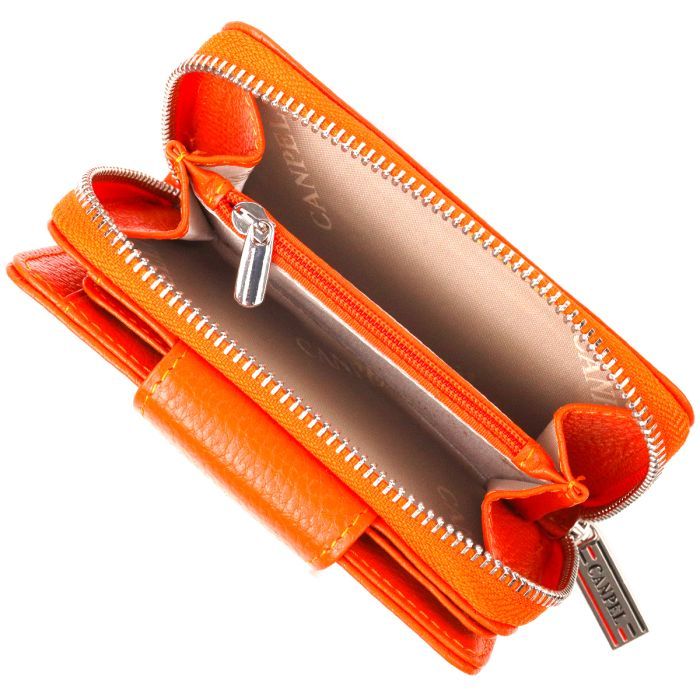 Портмоне Canpellini Из натуральной кожи флотар Оранжевое (21602) изображение 8