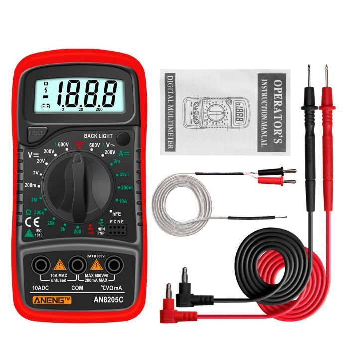Цифровой мультиметр ANENG AN8205C, V, A, R, T, функция hFE (AN8205C) изображение 5