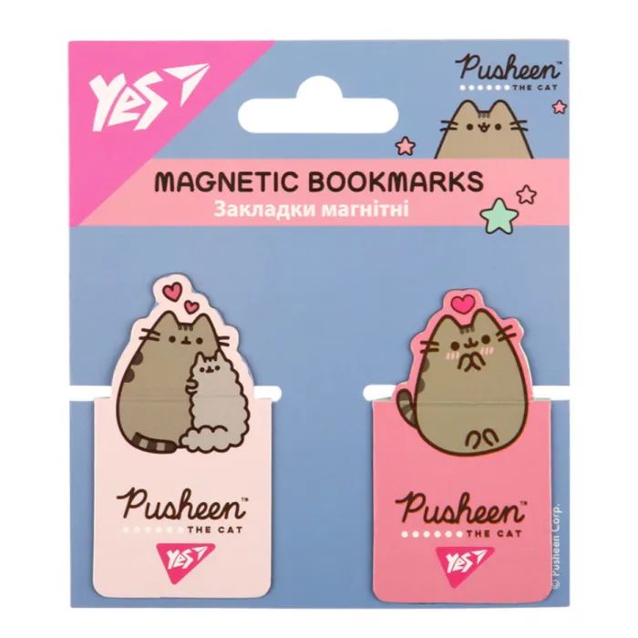 Закладки для книг Yes магнитные Pusheen, вырубка, 2 шт (708396)