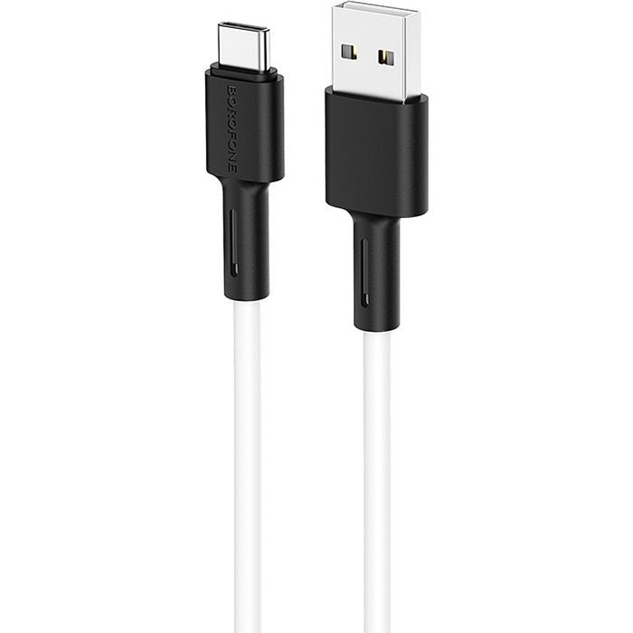 Дата кабель USB 2.0 AM to USB-C 1.0m 3A silicone BX31 black BOROFONE (6931474710390)