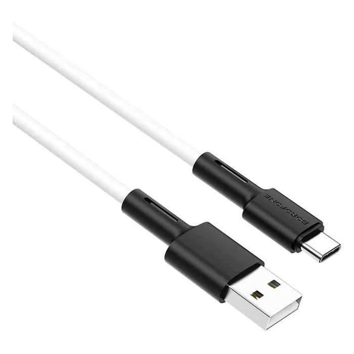 Дата кабель USB 2.0 AM to USB-C 1.0m 3A silicone BX31 white BOROFONE (6931474710406) изображение 2