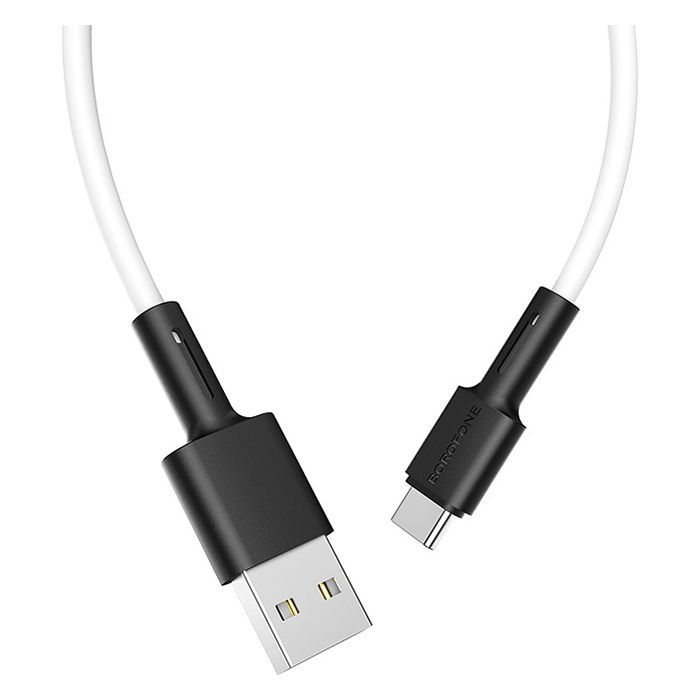Дата кабель USB 2.0 AM to USB-C 1.0m 3A silicone BX31 black BOROFONE (6931474710390) изображение 3