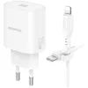 Зарядное устройство BOROFONE BA82A Platinum USB-C PD25W + cable USB-C to Lightning White (6941991112263) изображение 4