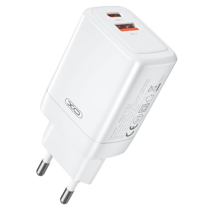 Зарядний пристрій XO CE16 67.5W USB-C PD45W + USB-A QC 22.5W White (CE16_White) зображення 2