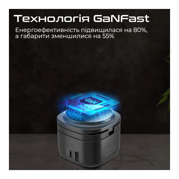 Зарядное устройство Promate wireless charger rubix-65w black (rubix-65w.black) изображение 2