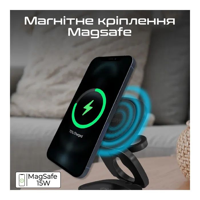 Зарядное устройство Promate wireless charger rubix-65w black (rubix-65w.black) изображение 4