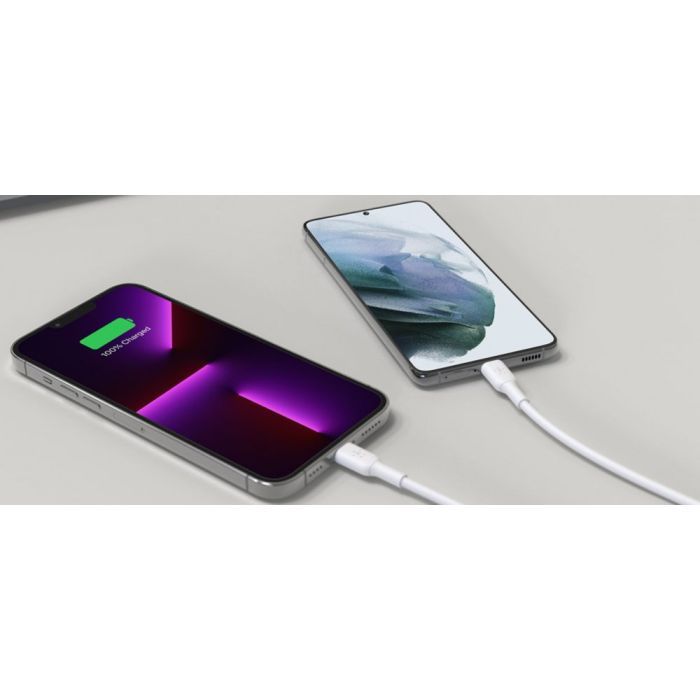 Зарядное устройство Belkin 2xUSB-C PD65W GaN PPS + cable USB-C to USB-C 2.0m White (WCH013VF2MWH-B6) изображение 3