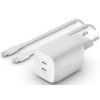 Зарядное устройство Belkin 2xUSB-C PD65W GaN PPS + cable USB-C to USB-C 2.0m White (WCH013VF2MWH-B6)