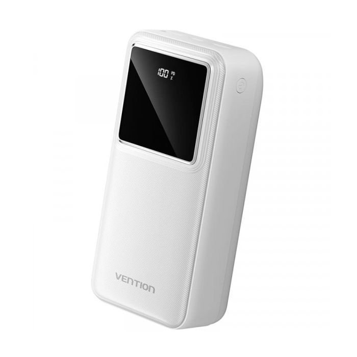 Батарея универсальная Vention 30000mAh 22.5W 3A, PD, QC/3.0, LED Display, White (FHMW0)