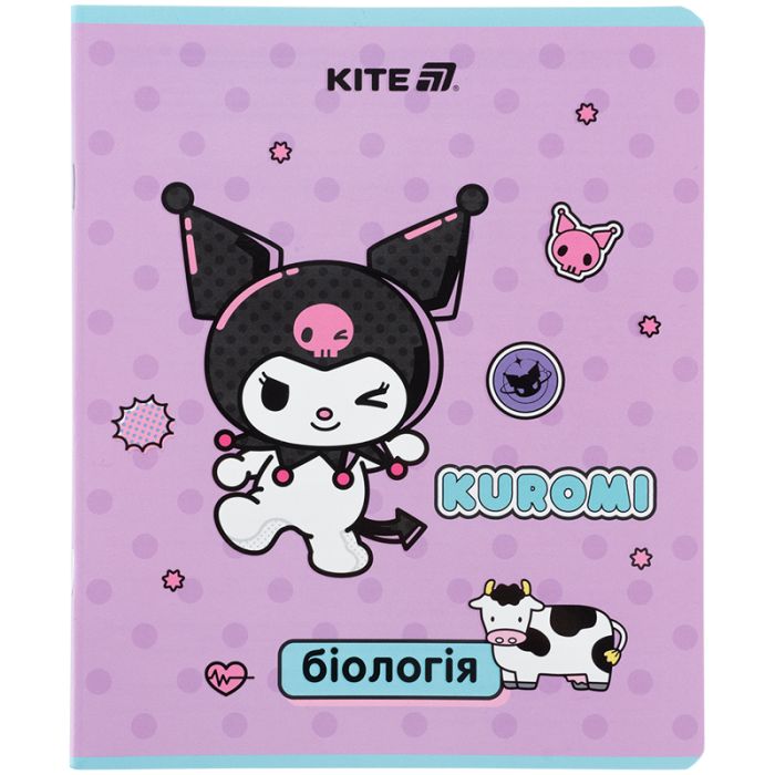 Тетрадь Kite предметная Kuromi 48 листов, клетка, биология (HK25-240-7)