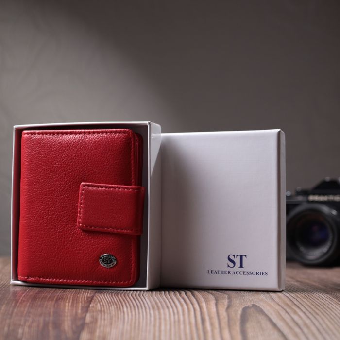 Гаманець ST Leather З натуральної шкіри Червоний (22714) зображення 12