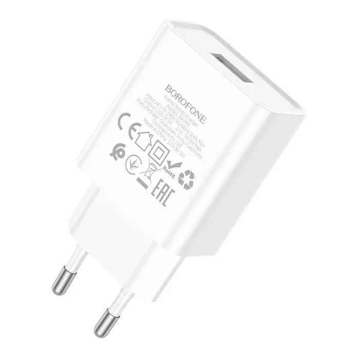 Зарядний пристрій BOROFONE BA74A USB 10.5W white (6974443388640) зображення 3