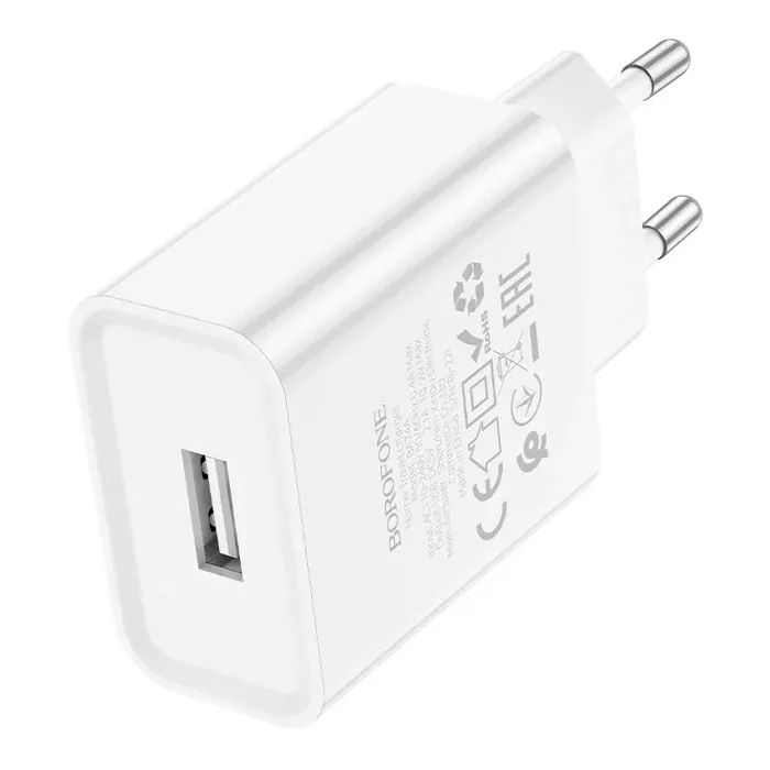 Зарядний пристрій BOROFONE BA74A USB 10.5W white (6974443388640) зображення 4