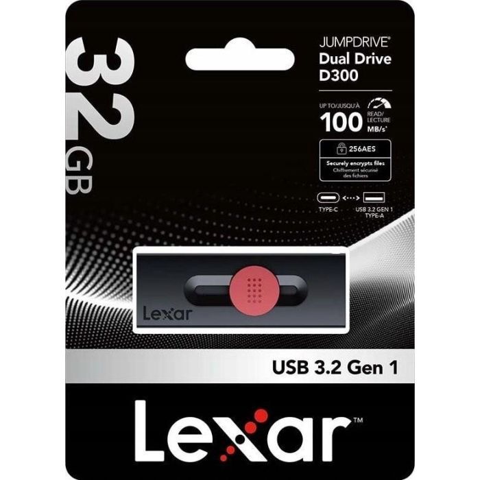 USB флеш накопитель Lexar 256GB JumpDrive Dual Drive D300 USB/Type-C3.2 (LJDD300256G-BNBNG) изображение 4