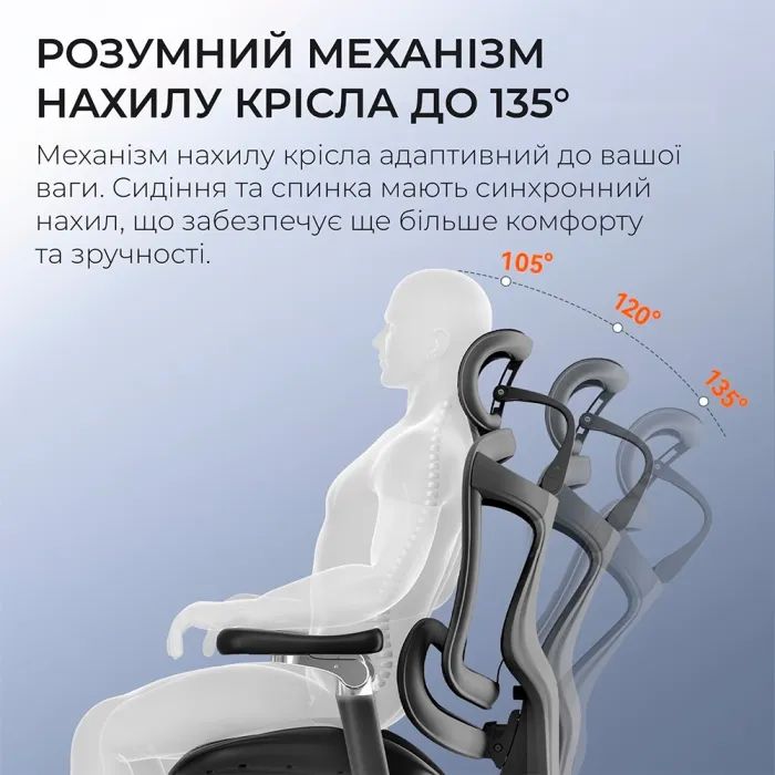 Офисное кресло Sihoo DORO C300 Pro Mesh White (DORO-C300-PRO-M102) изображение 6
