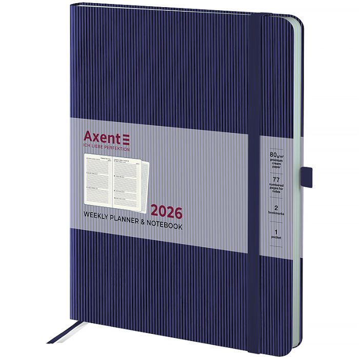 Тижневик Axent датований 2026 Grand Lines 195х255, синій (8531-26-02-A)