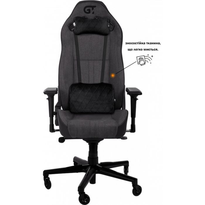 Кресло игровое GT Racer X-8009 Dark Gray/Black (X-8009 Fabric Dark Gray/Black)