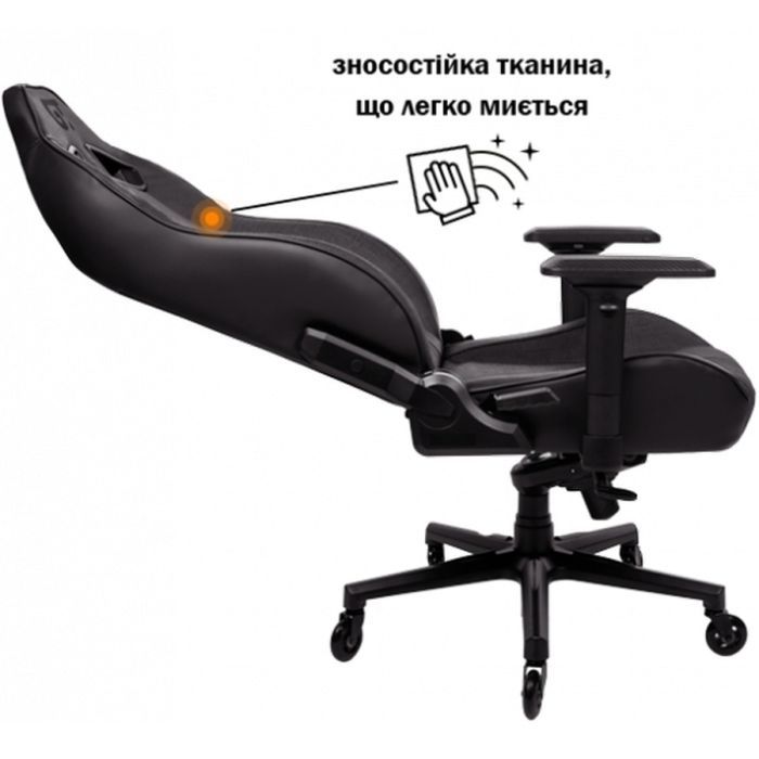 Кресло игровое GT Racer X-8009 Dark Gray/Black (X-8009 Fabric Dark Gray/Black) изображение 3