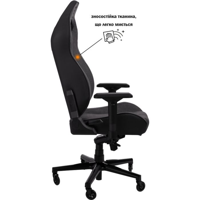 Кресло игровое GT Racer X-8009 Dark Gray/Black (X-8009 Fabric Dark Gray/Black) изображение 4