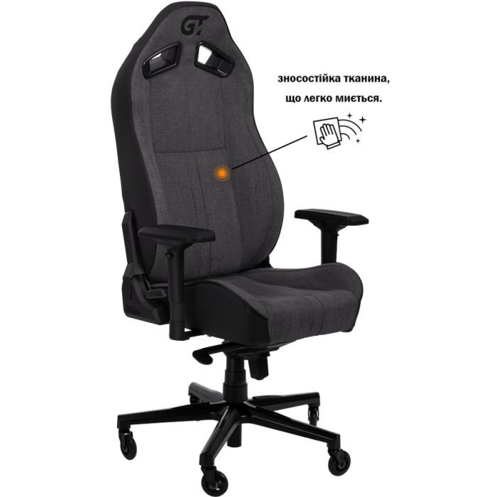 Кресло игровое GT Racer X-8009 Dark Gray/Black (X-8009 Fabric Dark Gray/Black) изображение 6