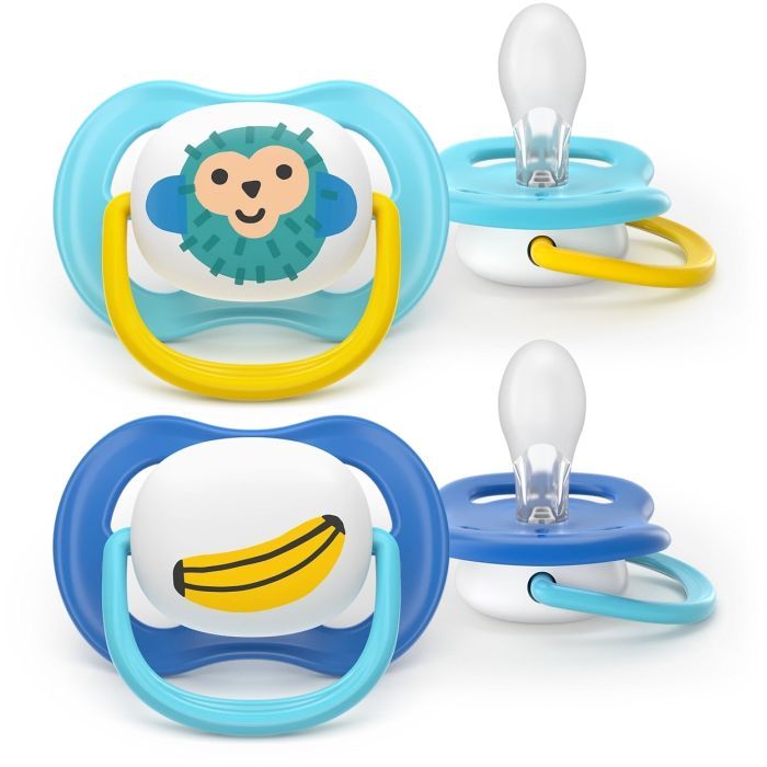 Пустушка Philips AVENT Ultra Air 6-18 місяців 2 шт синьо-жовта (SCF080/26)