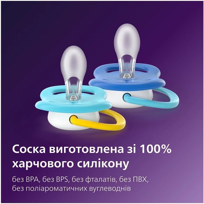 Пустушка Philips AVENT Ultra Air 6-18 місяців 2 шт синьо-жовта (SCF080/26) зображення 9
