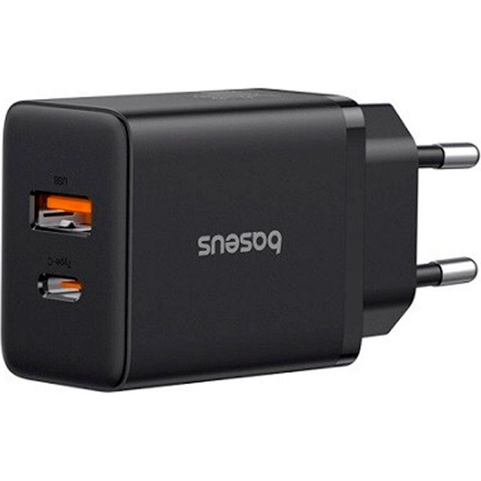 Зарядний пристрій Baseus 1xUSB-C 30W + 1xUSB black (P10111404113-00) зображення 3