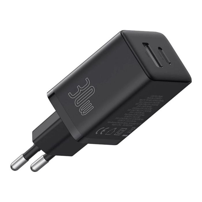 Зарядний пристрій Baseus 1xUSB-C 30W + 1xUSB black (P10111404113-00) зображення 4