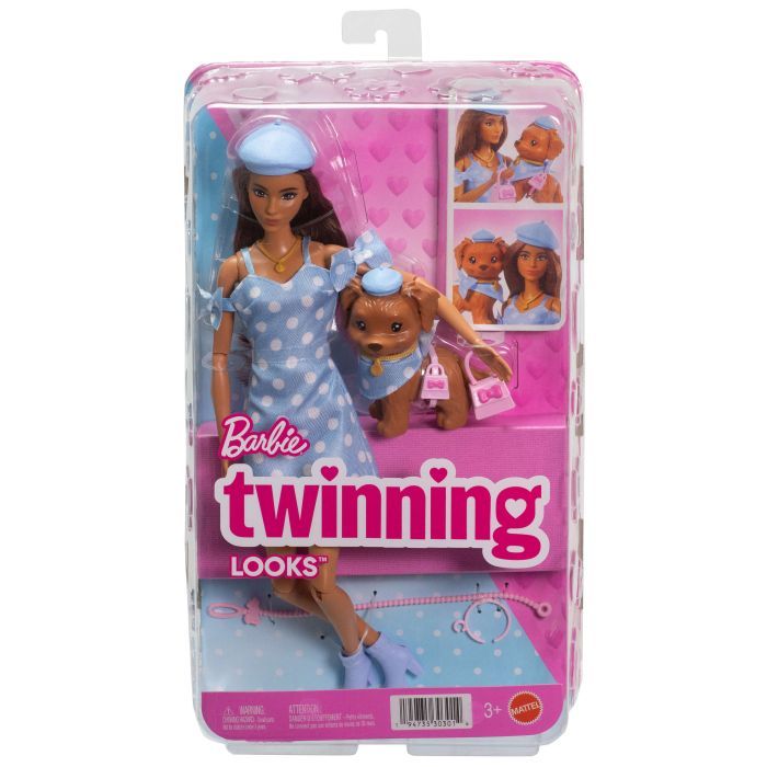 Лялька Barbie Twinning looks Блакитний горошок (JFP38) зображення 5 Лялька Barbie Twinning looks Блакитний горошок (JFP38) зображення 5