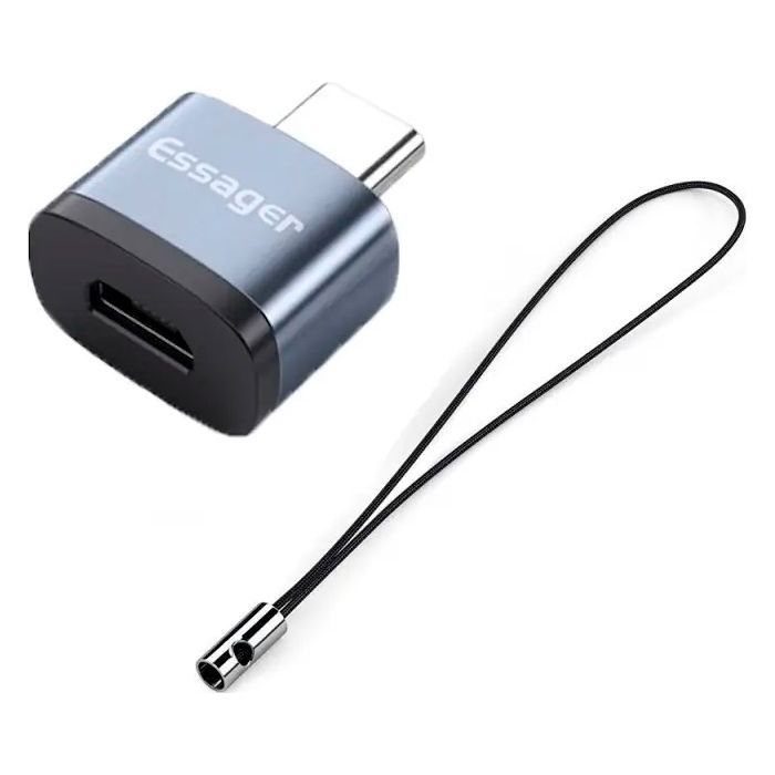 Переходник USB-C M to Micro 5P F gray Essager (EZJMC-SRC0G)
