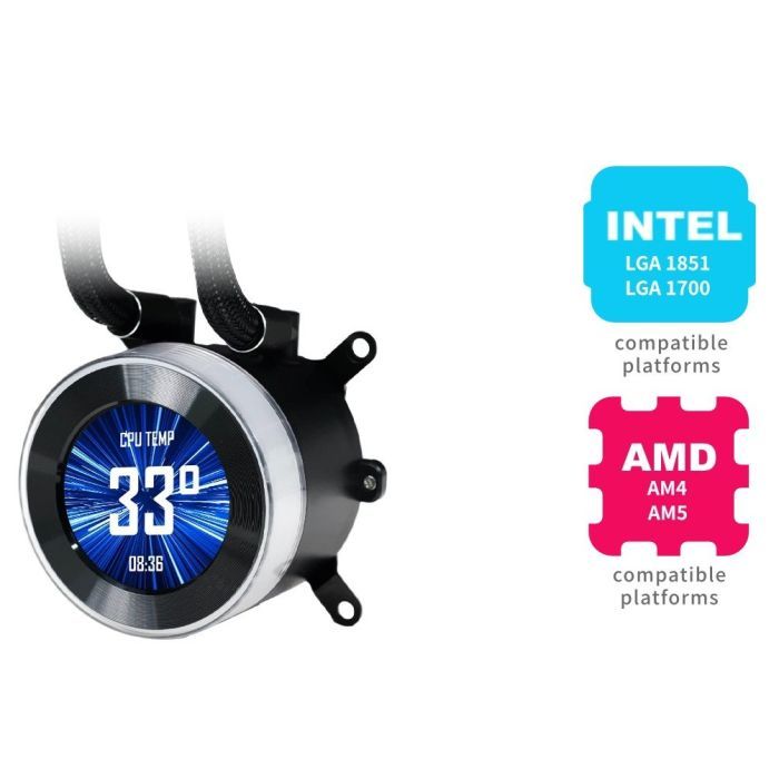 Система рідинного охолодження Lian Li HydroShift II LCD-C 360TL, Black (G89.GHS2LCD36TB.00) зображення 10