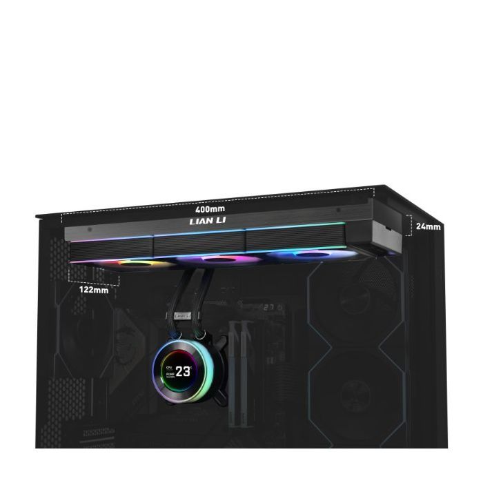 Система рідинного охолодження Lian Li HydroShift II LCD-C 360TL, Black (G89.GHS2LCD36TB.00) зображення 3